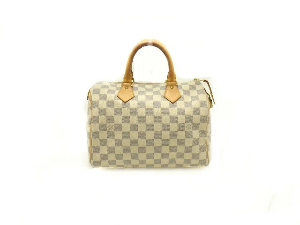 LOUIS VUITTON Speedy Handbag Damier Azur White
